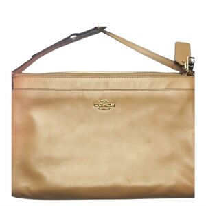 Coach Tan Leather Crossbody Bag with Gold Hardware